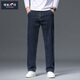 增致牛仔男士新品直筒寬松秋冬厚款休閑商務(wù)男式百搭男裝牛仔褲 深藍 36
