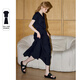 庫恩瑪維（KUHNMARVIN）通勤OL襯衫+半身裙套裝女2025年夏季新款顯瘦休閑兩件套K37161 藏青色 L