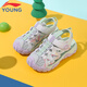 李寧（LI-NING）涼鞋夏季兒童涼鞋2025新款男女小童包頭網(wǎng)面透氣防滑兒童沙灘涼鞋 川石灰/仙果綠30-2 28