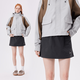 PSO Brand【商場(chǎng)同款】休閑運動(dòng)褲裙女可愛(ài)小狗風(fēng)衣料高腰短裙a字半身裙 碳末灰Carbon L