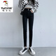 啄木鳥(niǎo)藍(lán)灰色牛仔褲女高腰顯瘦2025年春秋新款彈力緊身顯瘦小腳鉛筆褲子 黑色 833 28 建議100-110斤