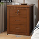 免安裝實(shí)木床頭柜臥室三抽床邊柜子家用酒店出租宿舍儲物收納柜 胡桃色【單鎖】 整裝（無(wú)需安裝開(kāi)箱即用） 50x40x60cm