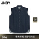 JNBY/江南布衣25夏新品襯衫無袖襯衫領棉麻牛仔寬松5P6214200 991/牛仔藏青 L