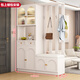 傲墨軒歐式實(shí)木鞋柜進(jìn)門(mén)入戶(hù)隔斷屏風(fēng)玄關(guān)柜家用客廳鞋柜掛衣架一體靠墻 奶油白+兩門(mén)+長(cháng)140【右換鞋凳】