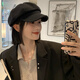 芙倍可貝雷帽女帽子春秋女八角帽顯臉小百搭畫(huà)家帽鴨舌帽子女 八角帽【黑 】 均碼