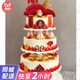 曼恒網(wǎng)紅長(cháng)輩老人過(guò)壽大蛋糕生日多層全國同城配送祝壽蛋糕當天配送 M款老人祝壽多層蛋糕 3層10+8+6英寸