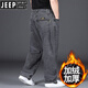 JEEP SPIRIT吉普加絨加厚牛仔褲男秋冬季新款寬松直筒加肥加大胖子肥佬長(cháng)褲 9001款煙灰色加絨 加厚 36 碼腰2尺8