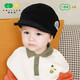 伊米倫寶寶鴨舌帽秋冬時(shí)尚洋氣兒童八角帽貝雷帽燈芯絨嬰兒棒球帽 黑色 52/54CM建議4-8歲