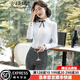 古緹琪小西裝女職業(yè)裝女裝套裝長(cháng)袖修身西裝外套女春秋商務(wù)正裝工作制服 白色襯衫 L