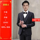 租西服套裝結婚伴郎服新郎西裝男士大學(xué)生面試畢業(yè)照演出服大合唱 外套+褲子+襯衫+領(lǐng)帶 2XL  175
