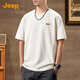 吉普（JEEP）260G重磅純棉短袖T恤男士2025夏季薄款寬松休閑落肩半袖體恤男裝