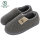 啄木鳥(niǎo)男士棉拖鞋包根冬天家用室內防滑厚底家居保暖女加絨大碼棉鞋男冬 細格子全包棉鞋(深灰色) 滌棉款 42-43 (建議41-42碼穿)