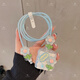 適用蘋果15手機數(shù)據(jù)線保護套iPhone14pro充電器20w快充iPad Air5 藍色花朵充電器保護套數(shù)據(jù)線保6