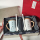 MLCRIYG景德鎮陶瓷情侶杯馬克杯簡(jiǎn)約杯子一對情侶茶杯水杯結婚禮物送新人 青白一對寫(xiě)字（禮盒裝）