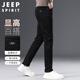 JEEP SPIRIT吉普牛仔褲男修身韓版春夏季褲子男士休閑褲彈力男褲 黑色 32