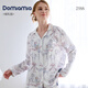DOMIAMIA月子服孕婦夏季薄款產(chǎn)后哺乳寬松睡衣側(cè)邊開口吸汗透氣孕婦裝 紗布套裝-西爾維亞(含哺乳口) L【推薦120-140斤】