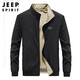 JEEP SPIRIT吉普外套男春秋季夾克男士?jì)擅娲┝㈩I(lǐng)休閑運動(dòng)男裝上衣  卡其 L