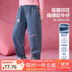 ASK JUNIOR兒童女童褲子2025秋季柔軟舒適牛仔褲可愛(ài)小貓蘿卜褲 藍色 150