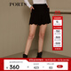 PORTS寶姿 新品女裝甜美百搭波浪邊休閑短褲SN9P026CWF002 黑色 M (6)