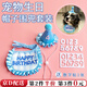 隨燦寵物生日帽子圍兜狗貓咪格紋可愛道具拍照裝扮套裝配飾圍脖口水巾 藍色花邊生日套裝 【圍兜+帽子+數(shù)字貼1套裝】