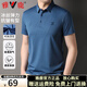 雅鹿【冰絲彈力】短袖t恤衫男2025夏季新款商務(wù)中年爸爸裝polo襯衫男 藍(lán)色 L 【推薦115-130斤】