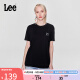 Lee标准版字母印花男女同款圆领日常短袖T恤休闲潮流LUT0053984LE 黑色（尺码偏大，拍小一码） M