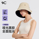 VVC遮陽帽女防紫外線漁夫帽黑膠防曬帽戶外透氣太陽帽子 卡其色