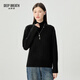 深呼吸DEEP BREATH女裝煙管領(lǐng)云朵毛衣針織衫女A301647 黑 2XL (6)