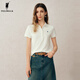 POLOWALK短袖POLO衫女式2025春夏新品純色翻領(lǐng)t恤通勤百搭顯瘦上衣 白色 L /165