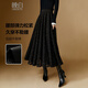 晚白【新品】黑色顯瘦網(wǎng)紗亮絲a字半身裙2026春款法式通勤百搭長(cháng)裙 黑色 L