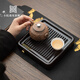 小院遇見簡(jiǎn)約實(shí)木小號(hào)家用干泡臺(tái)小型排水式壺承單層正方形托盤電木 科技木四方小盤