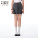 Teenie Weenie小熊半身裙女2025春夏新款休閑學院抽繩百褶裙短裙女 煤灰色 M