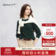 GANT【絞絞者】/甘特2025新款女裝圓領(lǐng)純棉復古風(fēng)絞花長(cháng)袖針織開(kāi)衫 374-墨松綠【圓領(lǐng)】 2XL