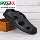 卡帝樂(lè )鱷魚(yú)（CARTELO）輕奢新品男士涼鞋2025夏季真皮頭層牛皮包頭洞洞鞋休閑涼鞋沙灘鞋 黑色 43