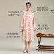 康妮雅（Conlia）新中式長(zhǎng)袖純棉睡裙女24年秋新品寬松孕婦睡衣裙可外穿大碼家居服 珍珠粉 XL 推薦165-170cm/60-73kg