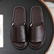 米詩(shī)德（MISHIDE）高檔真皮拖鞋男全牛皮涼拖牛筋底夏季休閑居家防滑高端涼鞋 深棕色 28 適合41至42