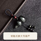 唐懷瑟彩眼黑曜石葫蘆吊墜天然黑水晶鑰匙扣掛件黑色玉石福祿項鏈男女款 鑰匙扣款大號葫蘆