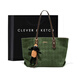 CLEVER & KETCH CK女包輕奢通勤菱格單肩包包女包2023新款簡(jiǎn)約休閑托特包大容量 綠色