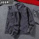 JEEP SPIRIT春秋季牛仔夾克男士韓版棒球服潮流男裝工裝春秋款上衣男外套 YDL46灰色 S