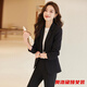 奧洛黛婭春秋西裝套裝女小個(gè)子休閑西服女士正裝職業(yè)裝時(shí)尚氣質(zhì)修身工作服 黑色西裝外套 單層 S 80-90斤