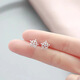 樂(lè)喵（LEMIAO）S925銀耳釘時(shí)尚小雪花鑲鉆耳釘女韓版輕奢甜美小巧花朵耳環(huán)飾品 133ED-金白色 925銀