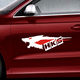 驅派 汽車(chē)狼頭HKS貼紙 車(chē)門(mén)側門(mén)貼 狼貼紙車(chē)貼劃痕遮擋前后保險杠車(chē)貼 白+紅30cm（一對）