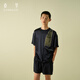 桑羅情侶裝】輕運(yùn)動撞色真絲T恤25年夏季新品可外穿家居服短袖 藏青色 （男女同款） L