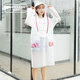 英瑪仕雨衣成人女非一次性加厚長(cháng)款風(fēng)衣式自行車(chē)電瓶車(chē)騎行徒步旅行雨披 紅色字母 M