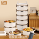 曦美居五層保溫飯盒大容量餐盒上班族304不銹鋼保溫飯桶便當(dāng)盒可微波爐 五層飯盒【保溫袋+餐具】 5層 3.4L