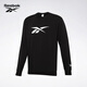Reebok銳步官方男女黑色基礎(chǔ)LOGO款百搭時(shí)尚經(jīng)典圓領(lǐng)套頭長(zhǎng)袖衛(wèi)衣 GR8472 黑色 S