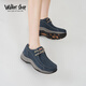 Walker Shop奧卡索休閑運(yùn)動(dòng)健步鞋女真皮平底一腳蹬媽媽鞋子女V133608灰藍(lán)38