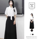 鳳蝶兒連衣裙子女夏季2025新款韓版鹽系溫柔風職業(yè)面試白色襯衫氣質(zhì)顯瘦 白色襯衫+黑色裙子 S