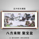 彌錦富春山居圖客廳裝飾掛畫(huà)山水畫(huà)風(fēng)景沙發(fā)背景墻國畫(huà)壁畫(huà)辦公室字畫(huà) 04款-八方來(lái)財 聚寶盆 有機玻璃面 連框尺寸180*80 銅色圓角實(shí)木裱框  酒紅木色