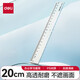 得力（deli） 不銹鋼尺/塑料直尺 鋼制尺子測量繪圖刻度尺子 學(xué)生辦公用品 【5把】20cm塑料直尺 6220
